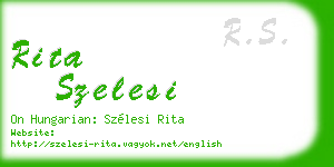 rita szelesi business card