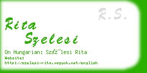 rita szelesi business card